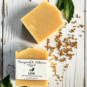 Fenugreek & Hibiscus Shampoo Bar | For Damaged and Dry Hairs | Hibiscus | Fenugreek | Cocoa Butter | Fresh Coconut Milk | Sweet Almond Oil | Extra Virgin Olive Oil | Cold Pressed Coconut Oil | Clary Sage