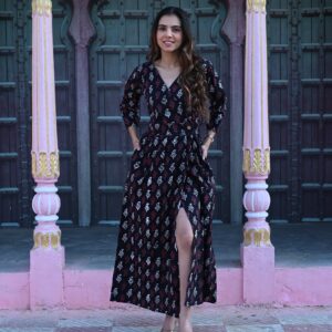BAGRU HANDBLOCK PRINTED DRESS