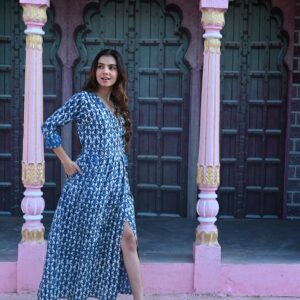 BAGRU HANDBLOCK PRINTED DRESS