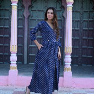 BAGRU HANDBLOCK PRINTED DRESS