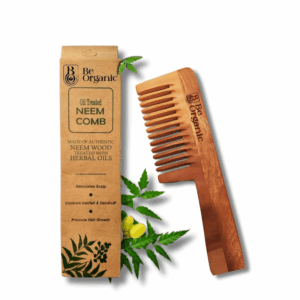 Natural wooden neem comb for healthy hair and dandruff control