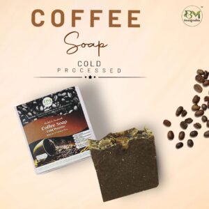 Beautimania Cold Process Coffee Soap -Pack of 1 -120 gm Herbal Soap Handmade Soaps for Bath Skin Whitening and Body Cleansing Bath Soap