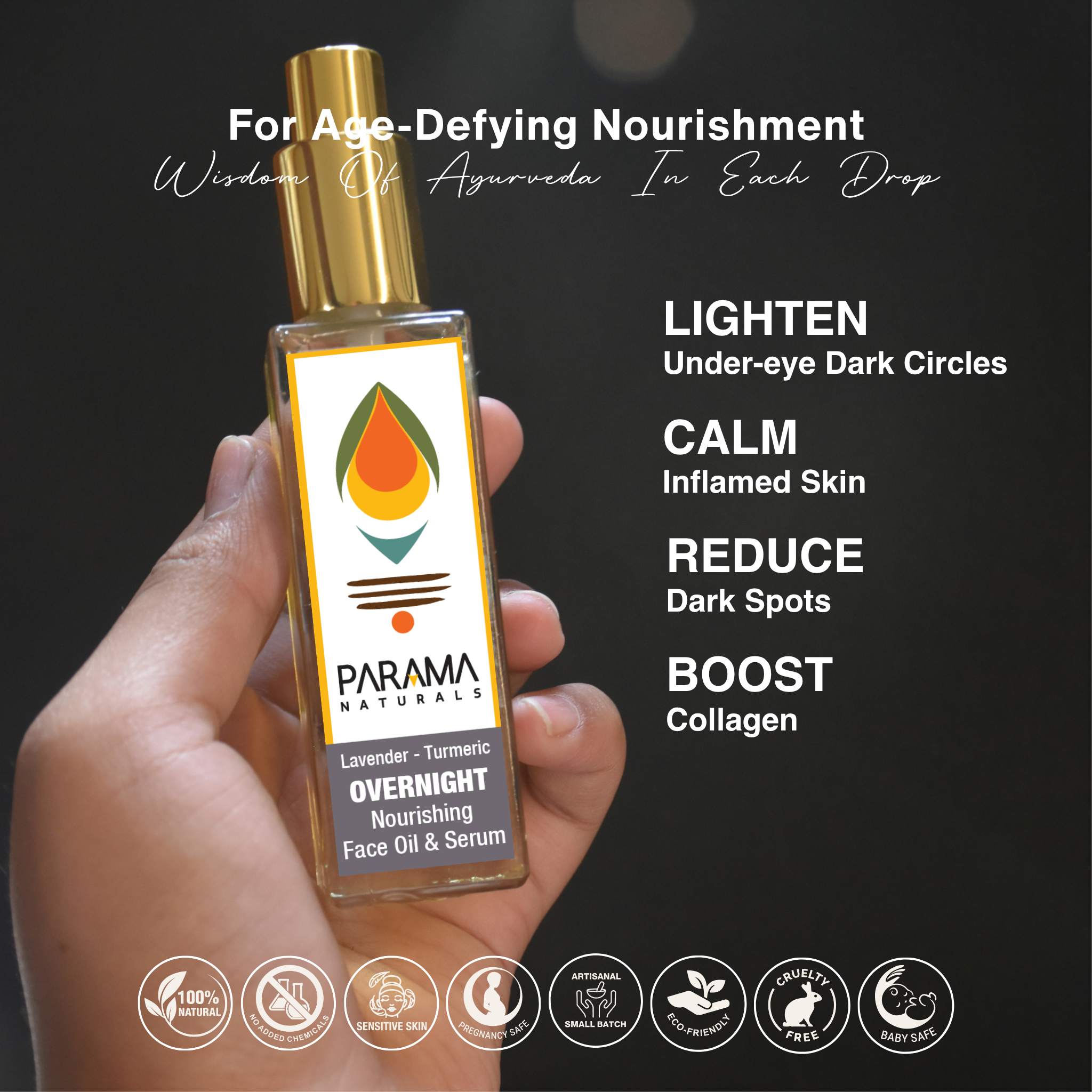 Lavender - Turmeric OVERNIGHT Nourishing Face Oil & Serum - Image 4