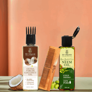 Be Organic - Complete Hai Care Combo of Neem Comb + Neem Oil + Virgin Coconut Oil