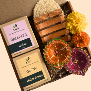 Diwali Gift Hamper with Handmade Soaps, Diyas & Natural Essentials