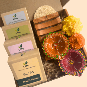 Natural Glow Diwali Gift Hamper with Handmade Soaps & Diyas