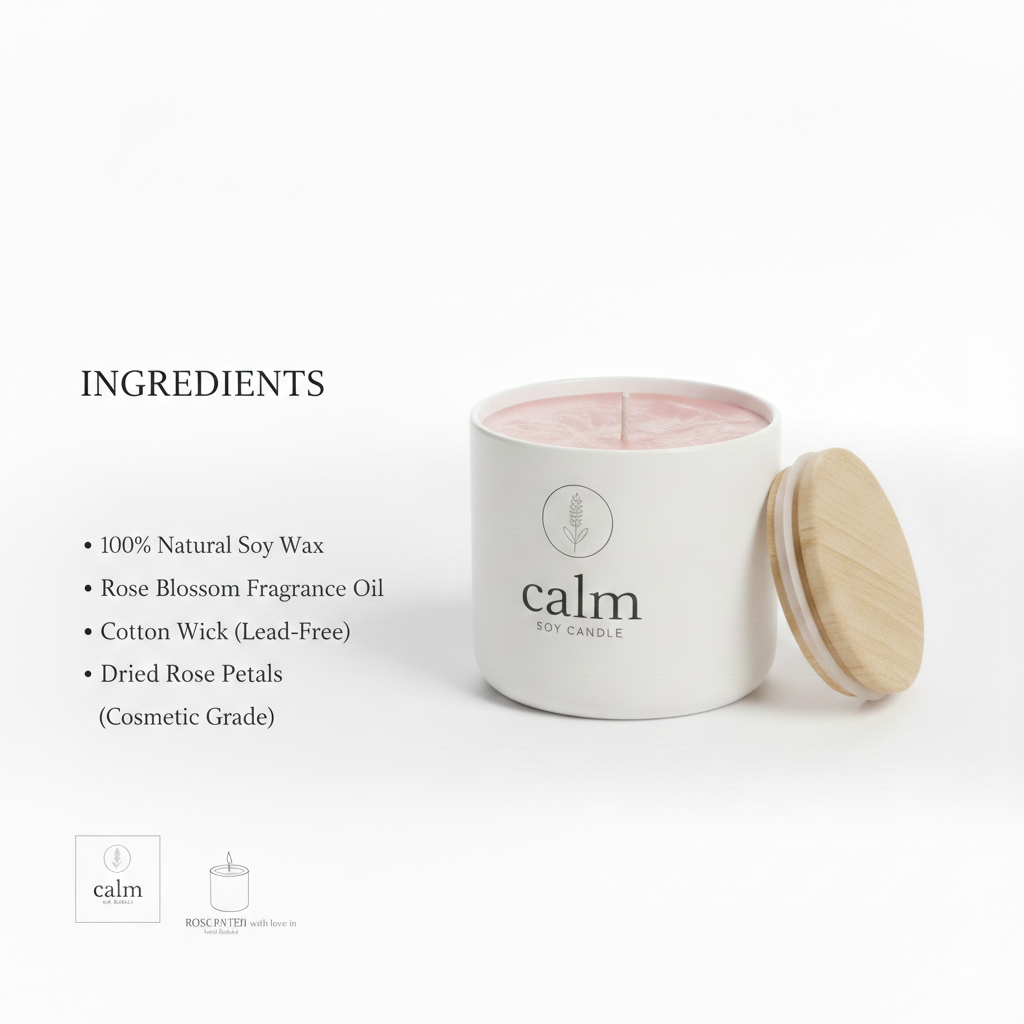Eco-Friendly Soy Wax Aromatherapy Candle (Lavender | Rose | Sandalwood) - Image 7