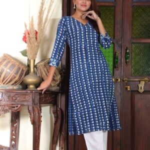 Handblock Printed Kurti Bottom Set